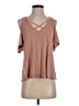 Sienna Sky Brown Short Sleeve Top Size S - photo 1