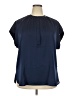Roaman's 100% Polyester Blue Short Sleeve Blouse Size 20W - photo 1