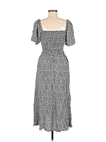Madewell Smocked Puff-Sleeve Midi Dress in Floral (view 2)