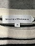 White + Warren Stripes Silver Wool Pullover Sweater Size M - photo 7