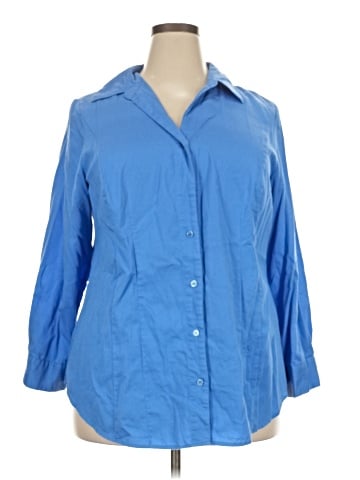 Soft by Avenue 3/4 Sleeve Button-Down Shirt (view 1)