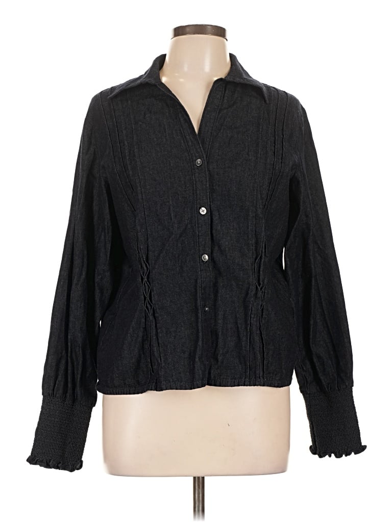 Pre-owned Talbots Long Sleeve Blouse In Black