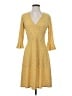 Leota Polka Dots Yellow Casual Dress Size S (petite) - photo 1