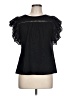 BTFBM 100% Cotton Solid Black Short Sleeve Blouse Size L - photo 1