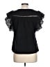 BTFBM 100% Cotton Solid Black Short Sleeve Blouse Size L - photo 2