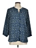 Jachs Girlfriend 100% Polyester Blue 3/4 Sleeve Blouse Size M - photo 1