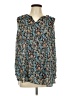Cristina B. 100% Polyester Floral Teal Sleeveless Blouse Size L - photo 1