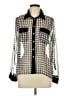 Depri 100% Polyester Houndstooth Silver Ivory Long Sleeve Blouse Size L - photo 1