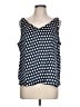 Ann Taylor LOFT 100% Polyester Blue Sleeveless Blouse Size L - photo 1