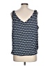 Ann Taylor LOFT 100% Polyester Blue Sleeveless Blouse Size L - photo 2