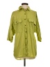 Everlane 100% Cotton Houndstooth Green 3/4 Sleeve Button-Down Shirt Size XS - photo 1