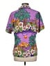 Lavish 100% Polyester Tropical Purple Short Sleeve Blouse Size M - photo 2