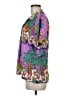 Lavish 100% Polyester Tropical Purple Short Sleeve Blouse Size M - photo 5