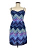 American Eagle Outfitters 100% Polyester Chevron-herringbone Blue Cocktail Dress Size 8 - photo 1