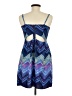 American Eagle Outfitters 100% Polyester Chevron-herringbone Blue Cocktail Dress Size 8 - photo 2
