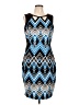 Jax Graphic Multi Color Blue Cocktail Dress Size 10 - photo 1