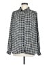H&M Houndstooth Silver Long Sleeve Blouse Size L - photo 1