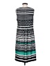 Perceptions Graphic Teal Casual Dress Size S - photo 2