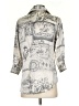 Ishyu Print Silver 3/4 Sleeve Button-Down Shirt Size 4 - photo 2