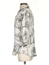 Ishyu Print Silver 3/4 Sleeve Button-Down Shirt Size 4 - photo 5