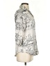 Ishyu Print Silver 3/4 Sleeve Button-Down Shirt Size 4 - photo 4