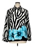 Sag Harbor 100% Polyester Animal Print Blue Long Sleeve Blouse Size 14 - photo 1