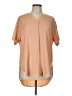 Lyssé Tan Orange Short Sleeve Blouse Size L - photo 1