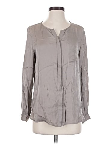 Repeat Cashmere Long Sleeve Silk Top (view 1)