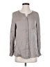 Repeat Cashmere Gray Long Sleeve Silk Top Size XXS - photo 1