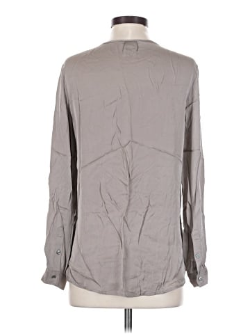 Repeat Cashmere Long Sleeve Silk Top (view 2)