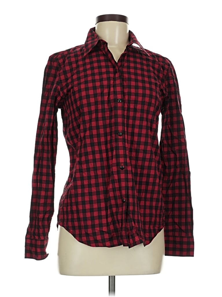 Pre-owned Chaps Long Sleeve Button Down Shirt In Red