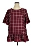 BLOOMCHIC Burgundy Short Sleeve Blouse Size 14 - 16 - photo 1
