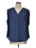 Torrid 100% Polyester Blue Short Sleeve Blouse Size Lg Plus (0) - photo 1