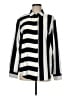 DKNY 100% Polyester Stripes Silver Long Sleeve Blouse Size M - photo 1