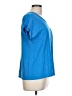 Max Studio Solid Blue Short Sleeve T-Shirt Size L - photo 4