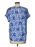 Ann Taylor LOFT Outlet 100% Rayon Blue Short Sleeve Blouse Size L - photo 2