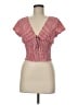 Shein Red Short Sleeve Top Size 6 - photo 1