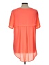 Lush Color Block Orange Short Sleeve Blouse Size L - photo 2
