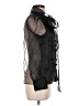 Zara 100% Polyester Black Long Sleeve Blouse Size M - photo 4