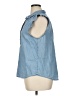 Ann Taylor LOFT Blue Sleeveless Button-Down Shirt Size XL - photo 5