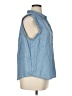 Ann Taylor LOFT Blue Sleeveless Button-Down Shirt Size XL - photo 4
