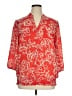 Zac & Rachel 100% Polyester Paisley Red 3/4 Sleeve Blouse Size XL - photo 1