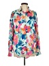Q2 100% Recycled Polyester Floral Pink Long Sleeve Blouse Size L - photo 1