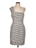 BCBGMAXAZRIA Stripes Silver Cocktail Dress Size 10 - photo 1