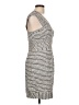 BCBGMAXAZRIA Stripes Silver Cocktail Dress Size 10 - photo 4