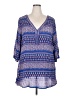 En Creme 100% Rayon Blue 3/4 Sleeve Blouse Size 2X - photo 1