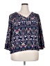 St. John's Bay 100% Rayon Blue 3/4 Sleeve Blouse Size XXL - photo 1
