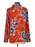 Ann Taylor LOFT 100% Polyester Floral Orange Long Sleeve Blouse Size L - photo 2