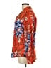 Ann Taylor LOFT 100% Polyester Floral Orange Long Sleeve Blouse Size L - photo 5