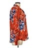 Ann Taylor LOFT 100% Polyester Floral Orange Long Sleeve Blouse Size L - photo 4